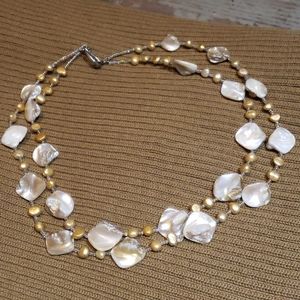 Handmade Natural pearls double necklace